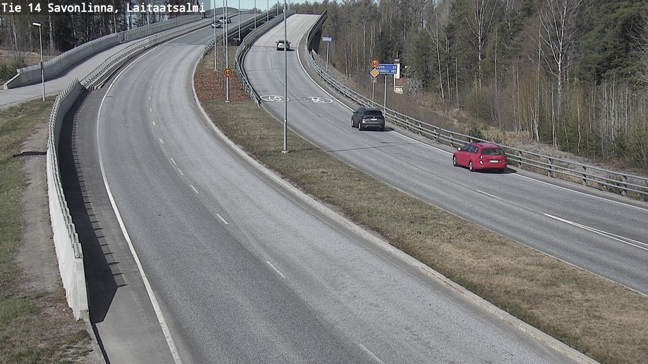 Weather Camera Image Väg 14 Nyslott, Laitaatsalmi, Savonlinna, Etelä-Savo