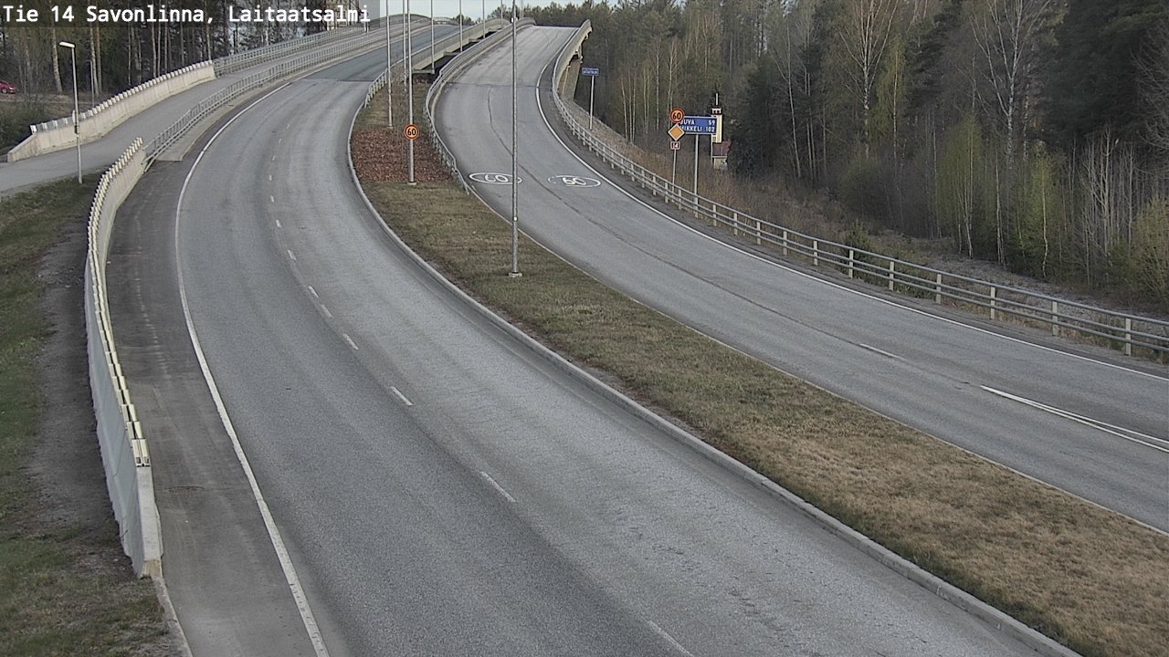 Weather Camera Image Väg 14 Nyslott, Laitaatsalmi, Savonlinna, Etelä-Savo
