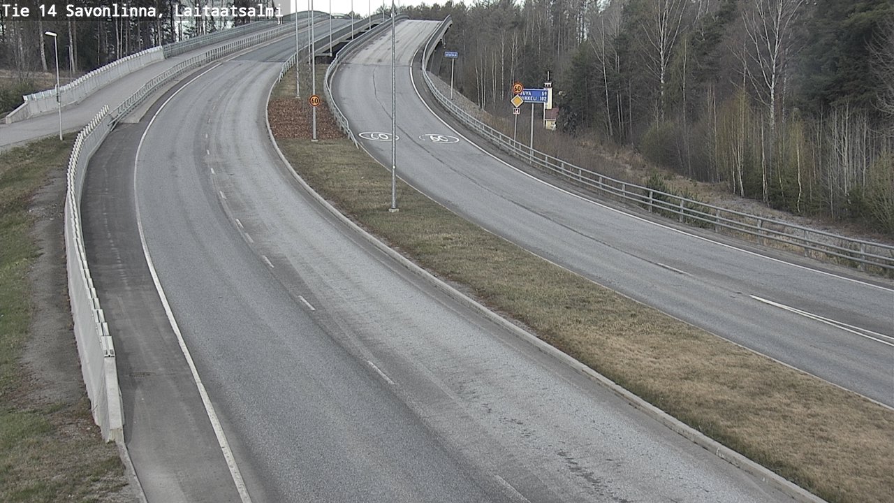 Weather Camera Image Väg 14 Nyslott, Laitaatsalmi, Savonlinna, Etelä-Savo