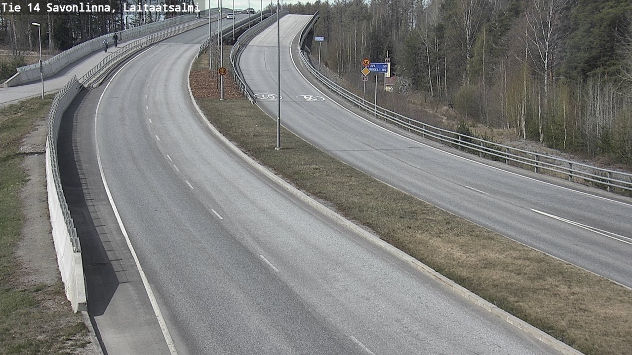 Weather Camera Image Väg 14 Nyslott, Laitaatsalmi, Savonlinna, Etelä-Savo