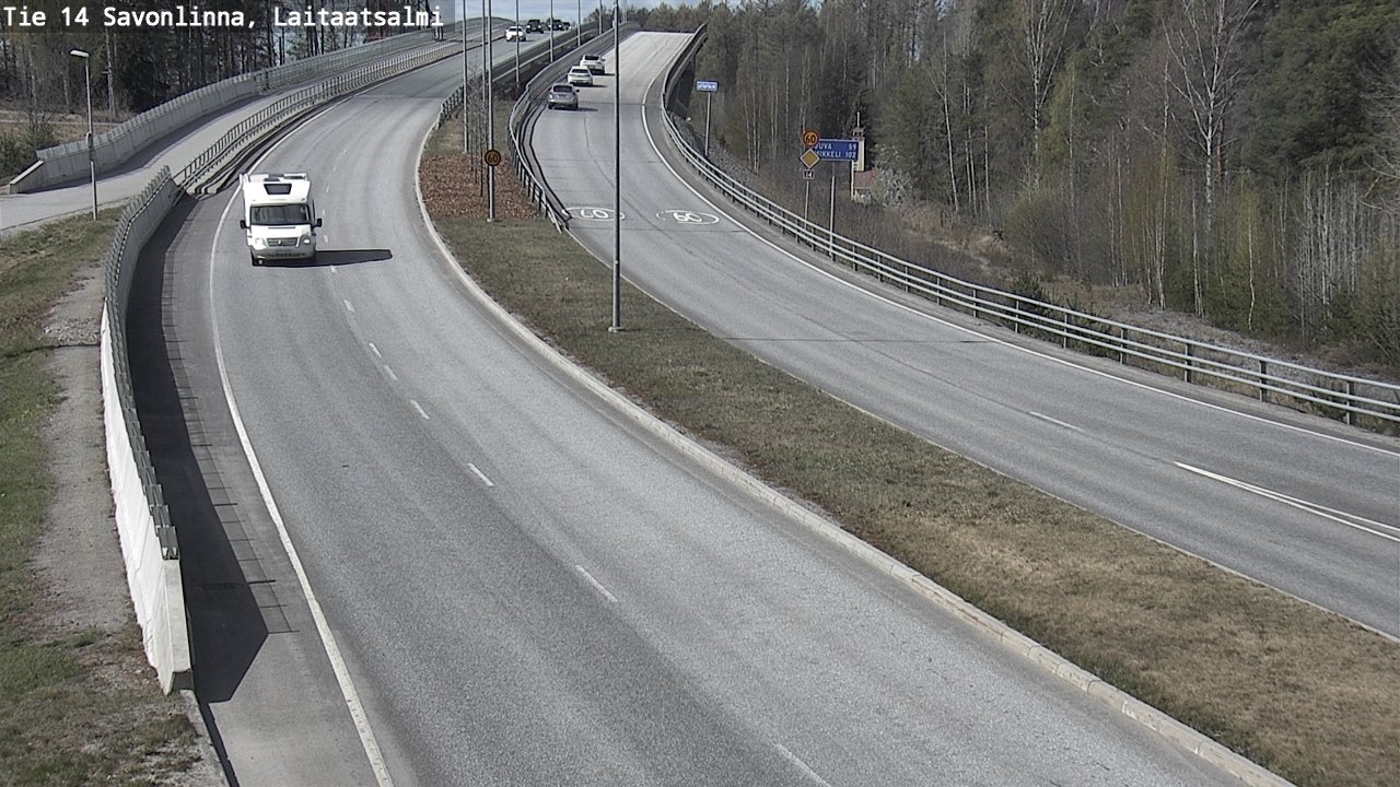 Weather Camera Image Väg 14 Nyslott, Laitaatsalmi, Savonlinna, Etelä-Savo