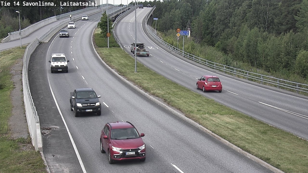 Weather Camera Image Road 14 Savonlinna, Laitaatsalmi, Savonlinna, Etelä-Savo