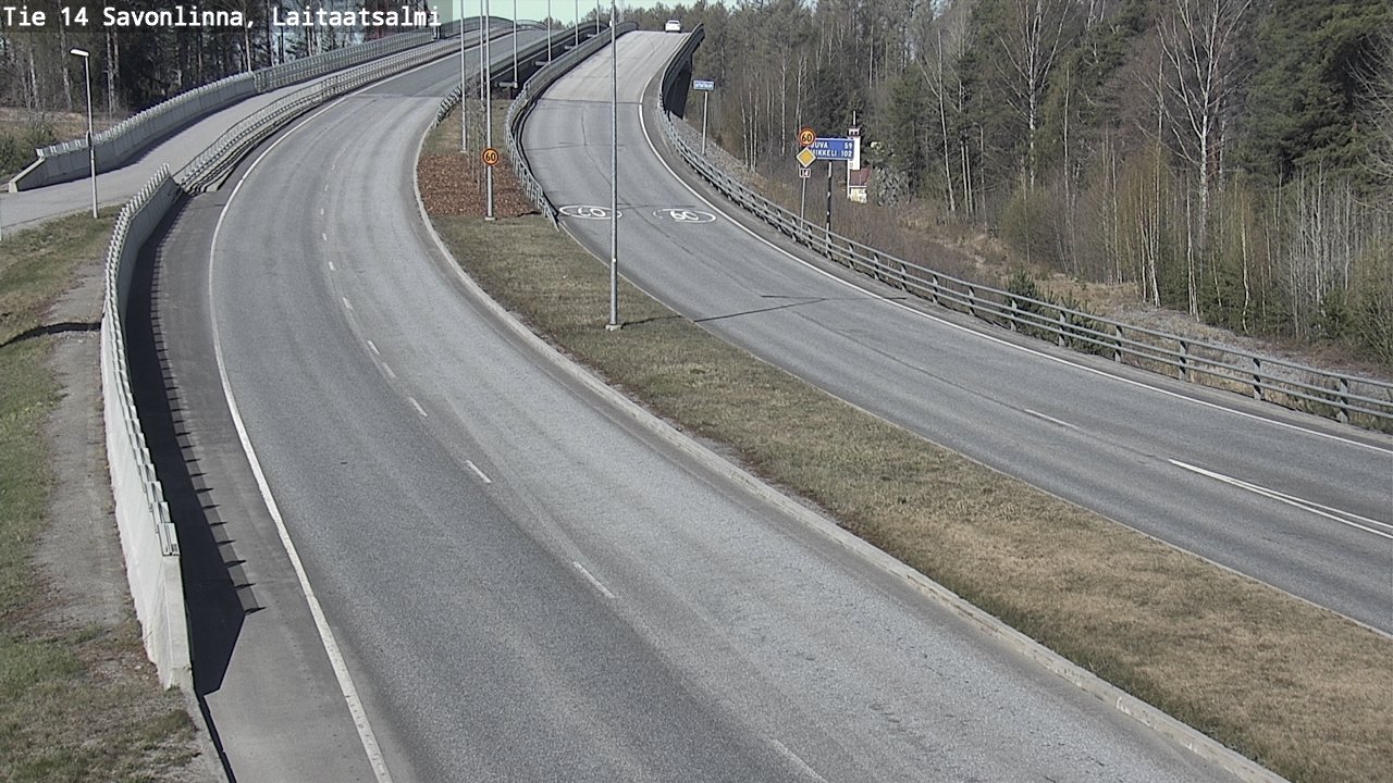 Weather Camera Image Väg 14 Nyslott, Laitaatsalmi, Savonlinna, Etelä-Savo