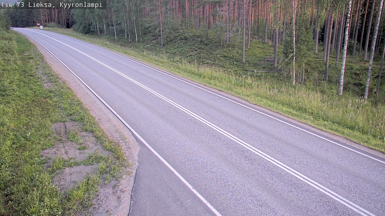 Weather Camera Image Road 73 Lieksa, Kyyrönlampi, Lieksa, Pohjois-Karjala