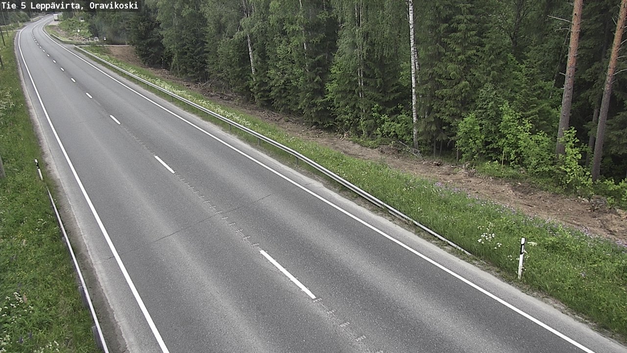 Weather Camera Image Road 5 Leppävirta, Oravikoski, Leppävirta, Pohjois-Savo