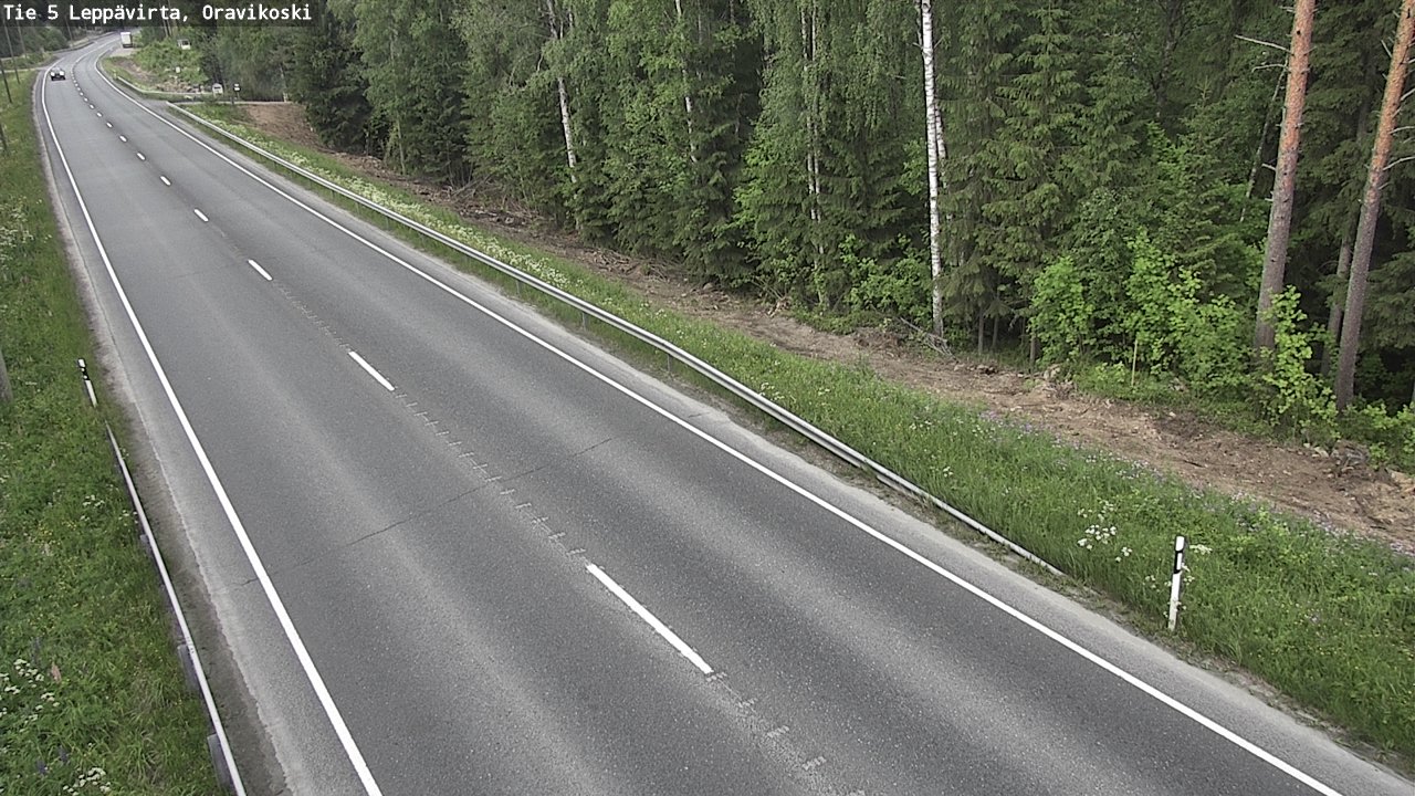 Weather Camera Image Road 5 Leppävirta, Oravikoski, Leppävirta, Pohjois-Savo
