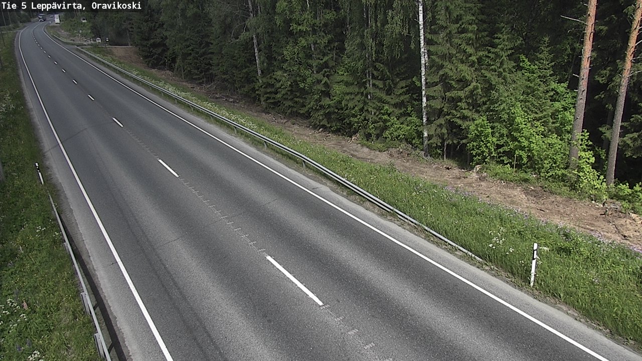 Weather Camera Image Road 5 Leppävirta, Oravikoski, Leppävirta, Pohjois-Savo