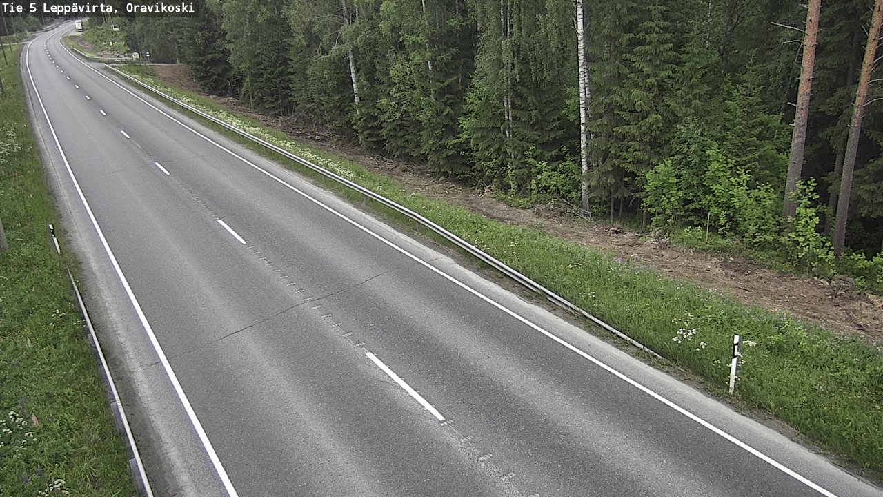 Weather Camera Image Road 5 Leppävirta, Oravikoski, Leppävirta, Pohjois-Savo