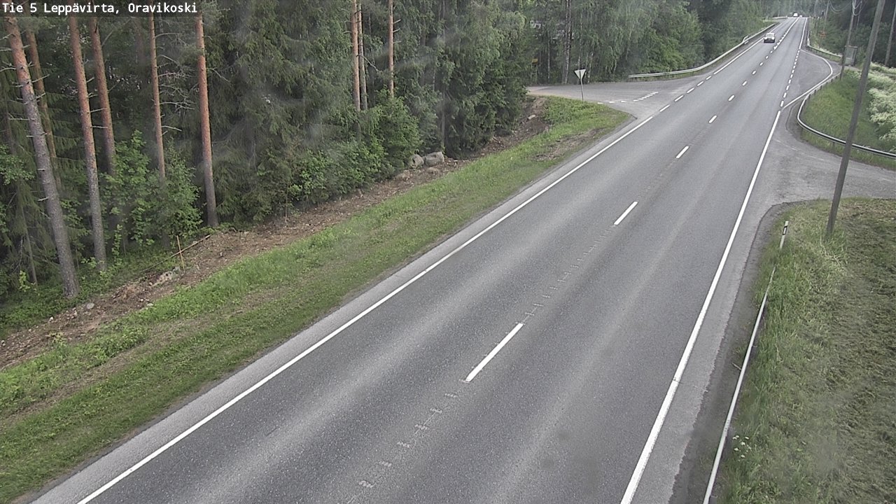Weather Camera Image Väg 5 Leppävirta, Oravikoski, Leppävirta, Pohjois-Savo