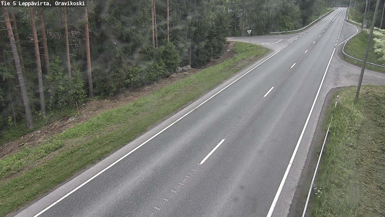 Weather Camera Image Väg 5 Leppävirta, Oravikoski, Leppävirta, Pohjois-Savo