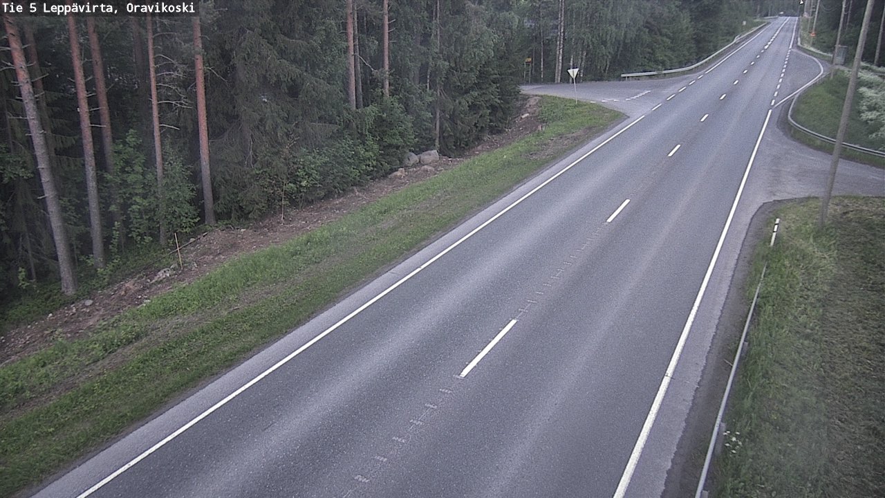 Weather Camera Image Väg 5 Leppävirta, Oravikoski, Leppävirta, Pohjois-Savo