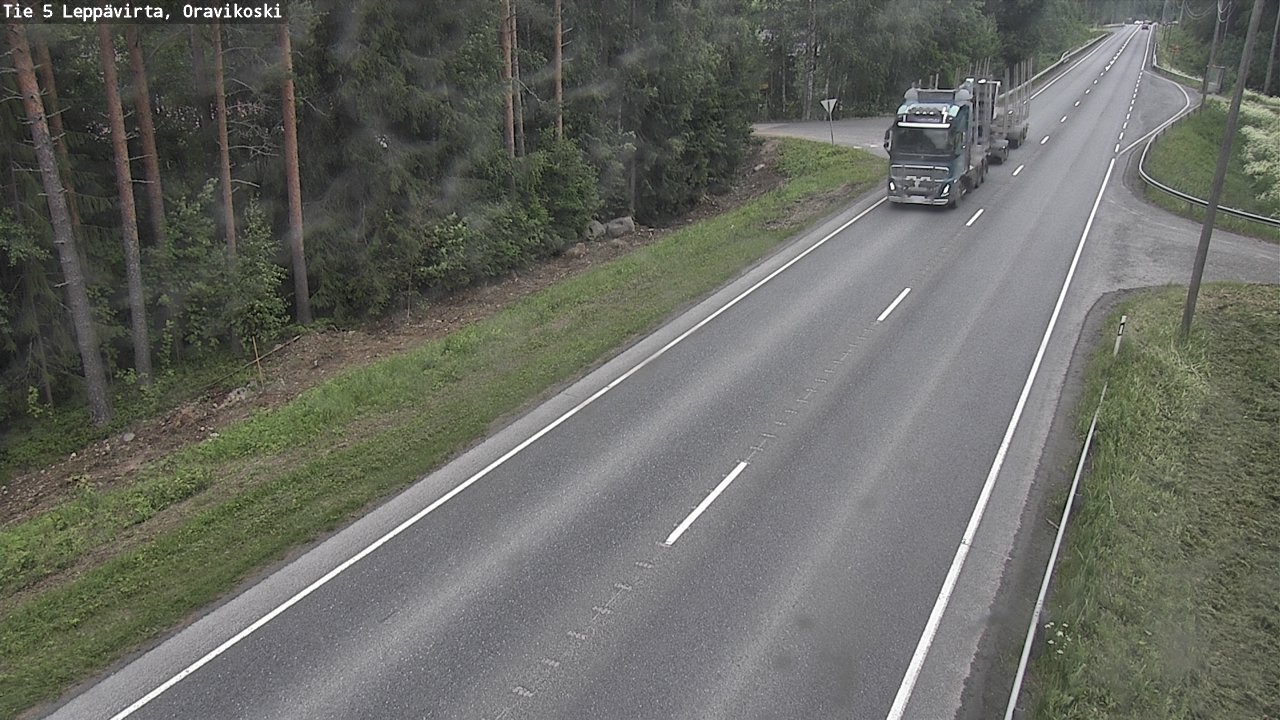 Weather Camera Image Väg 5 Leppävirta, Oravikoski, Leppävirta, Pohjois-Savo