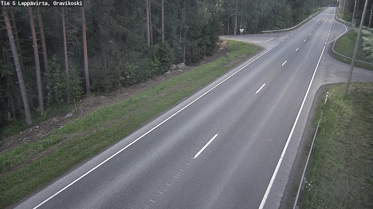 Weather Camera Image Väg 5 Leppävirta, Oravikoski, Leppävirta, Pohjois-Savo
