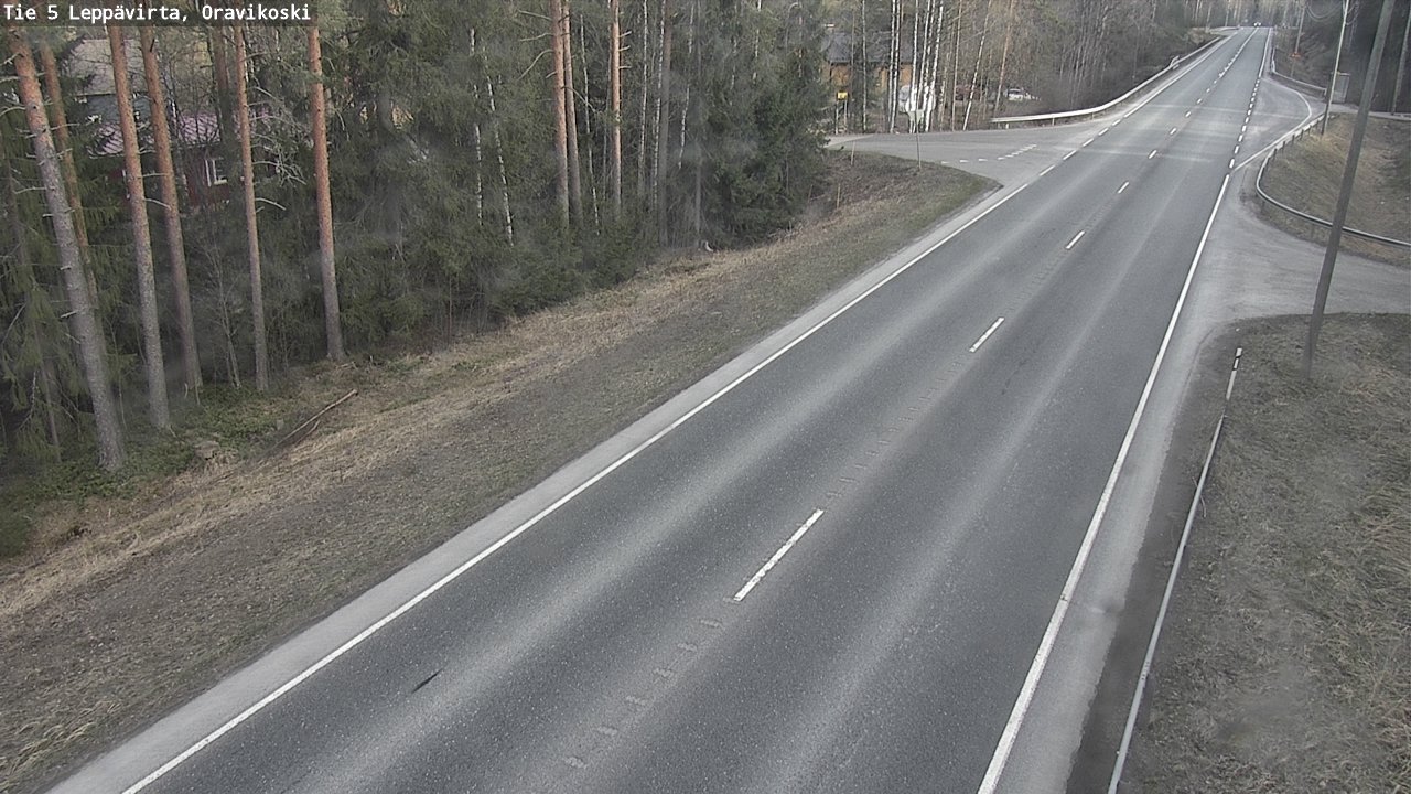 Weather Camera Image Väg 5 Leppävirta, Oravikoski, Leppävirta, Pohjois-Savo