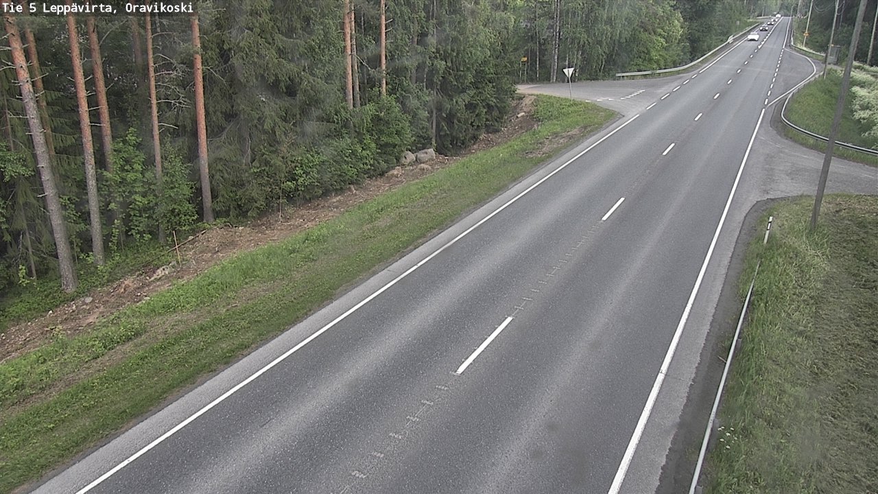 Weather Camera Image Väg 5 Leppävirta, Oravikoski, Leppävirta, Pohjois-Savo