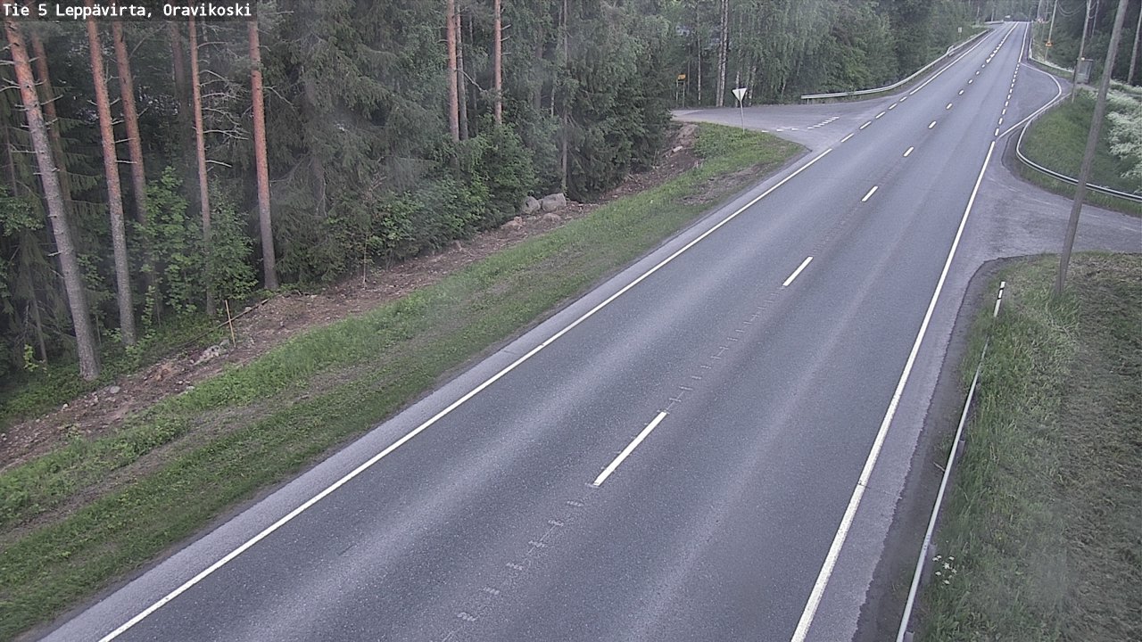 Weather Camera Image Väg 5 Leppävirta, Oravikoski, Leppävirta, Pohjois-Savo