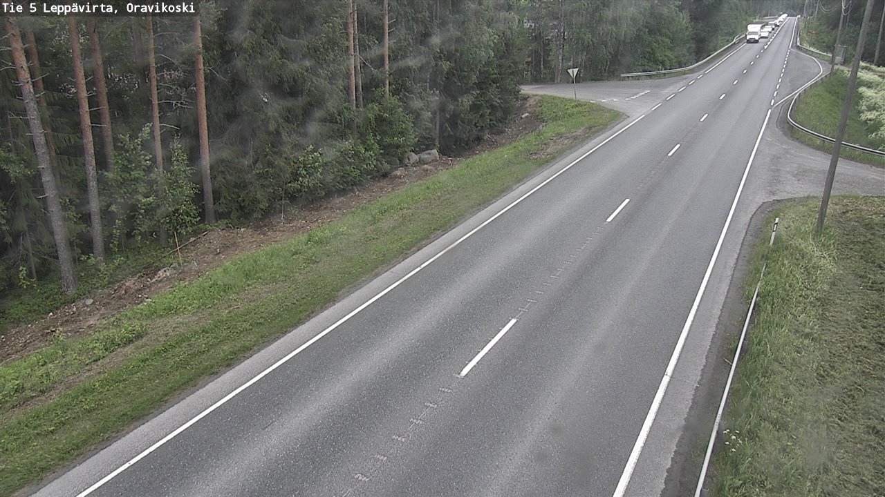 Weather Camera Image Väg 5 Leppävirta, Oravikoski, Leppävirta, Pohjois-Savo