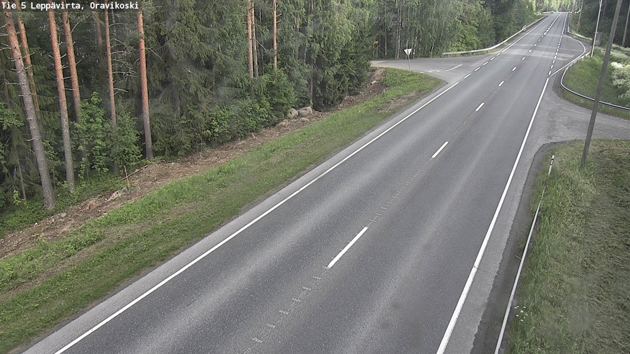Weather Camera Image Väg 5 Leppävirta, Oravikoski, Leppävirta, Pohjois-Savo