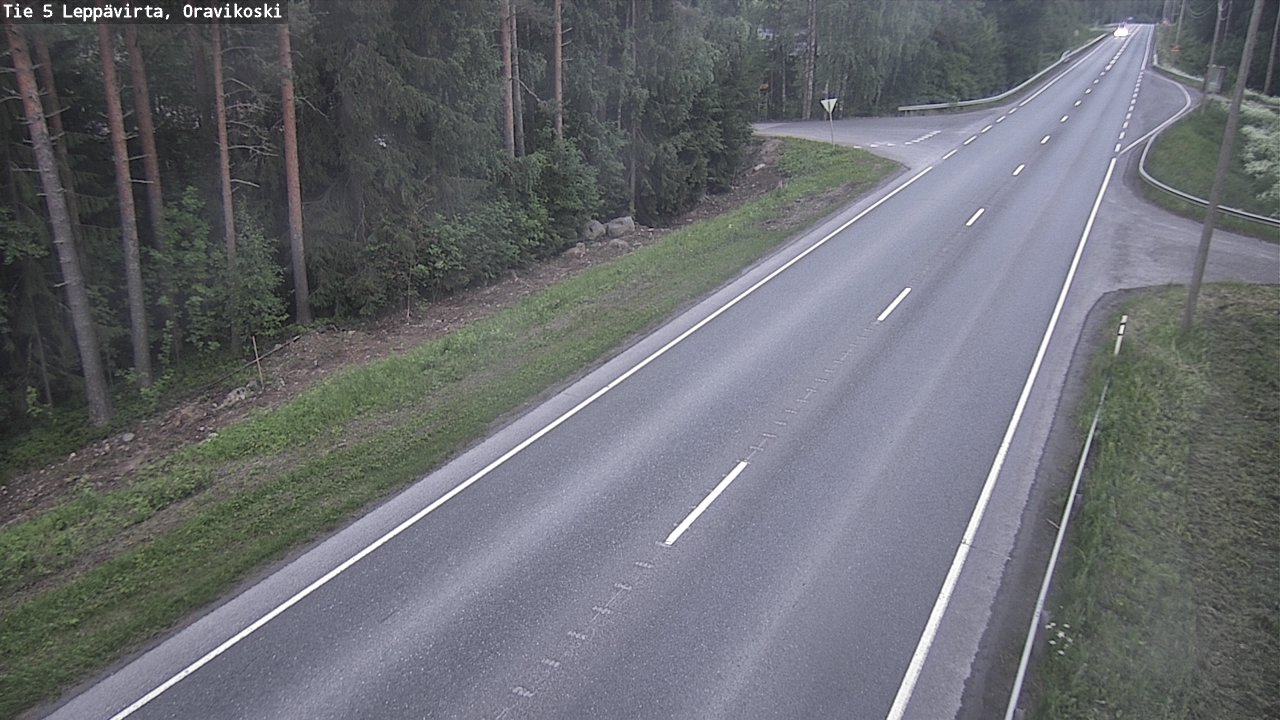 Weather Camera Image Väg 5 Leppävirta, Oravikoski, Leppävirta, Pohjois-Savo