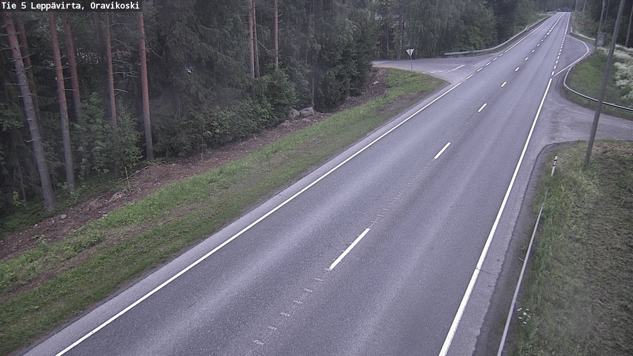Weather Camera Image Väg 5 Leppävirta, Oravikoski, Leppävirta, Pohjois-Savo