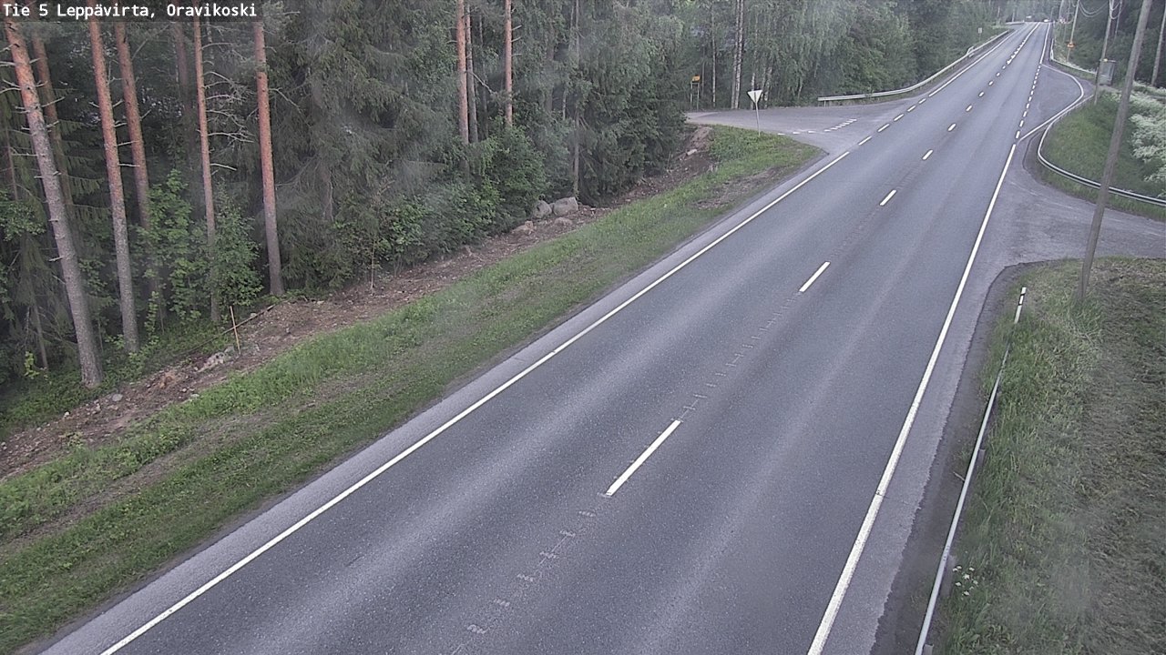 Weather Camera Image Väg 5 Leppävirta, Oravikoski, Leppävirta, Pohjois-Savo
