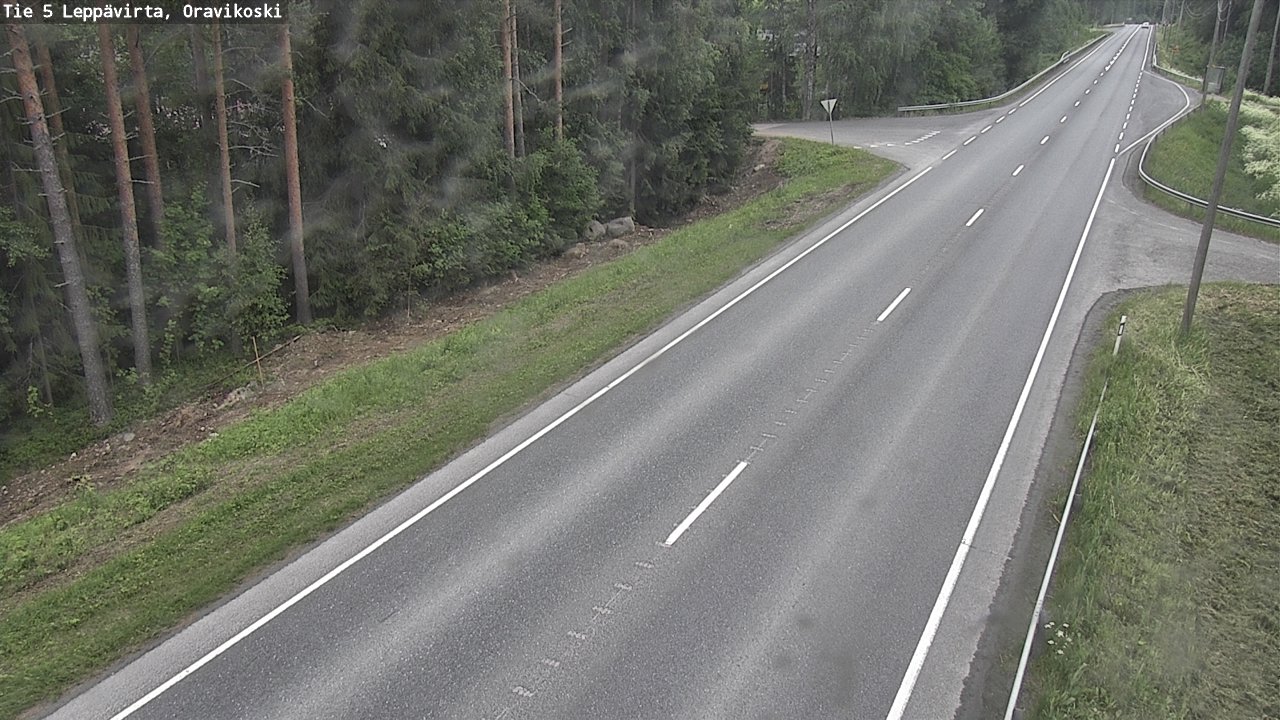 Weather Camera Image Väg 5 Leppävirta, Oravikoski, Leppävirta, Pohjois-Savo