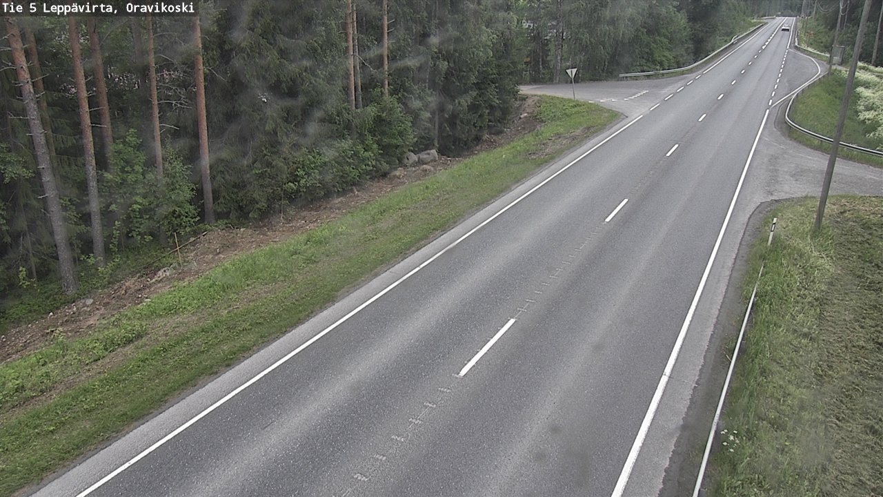 Weather Camera Image Väg 5 Leppävirta, Oravikoski, Leppävirta, Pohjois-Savo