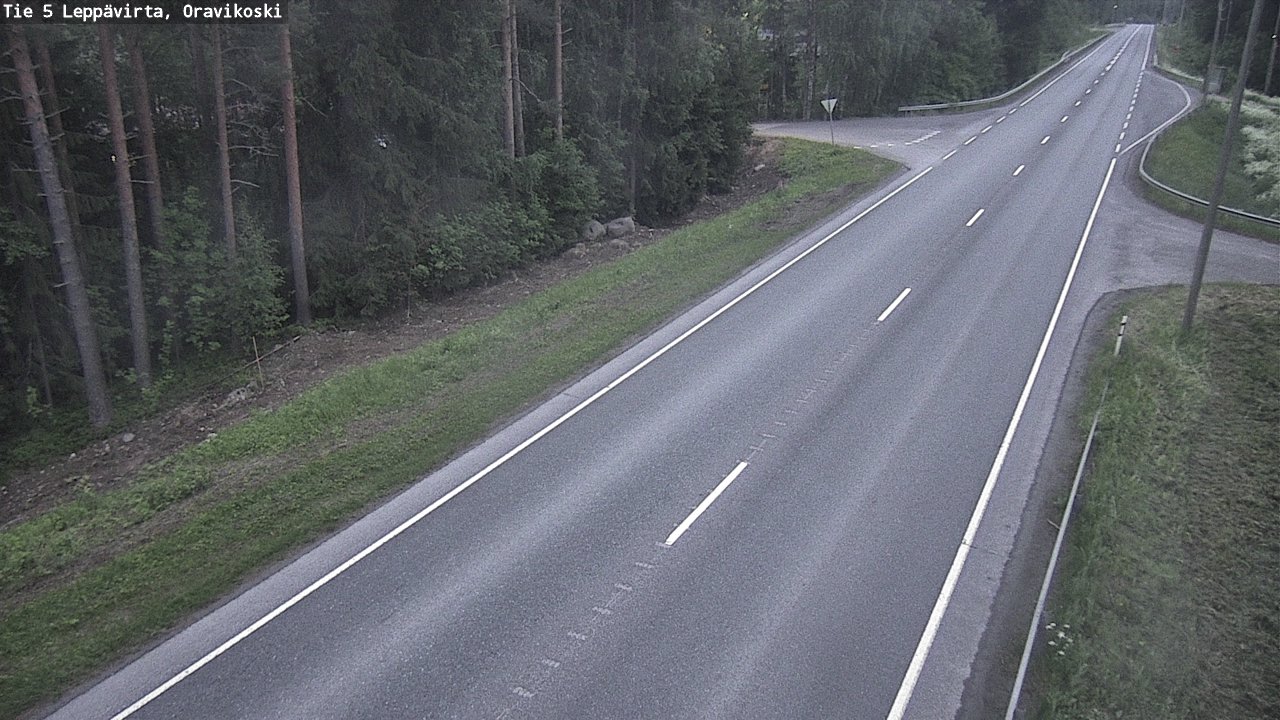Weather Camera Image Väg 5 Leppävirta, Oravikoski, Leppävirta, Pohjois-Savo