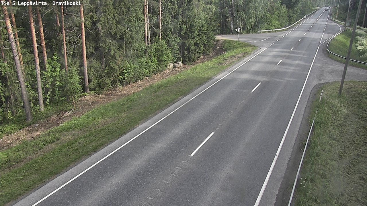 Weather Camera Image Väg 5 Leppävirta, Oravikoski, Leppävirta, Pohjois-Savo