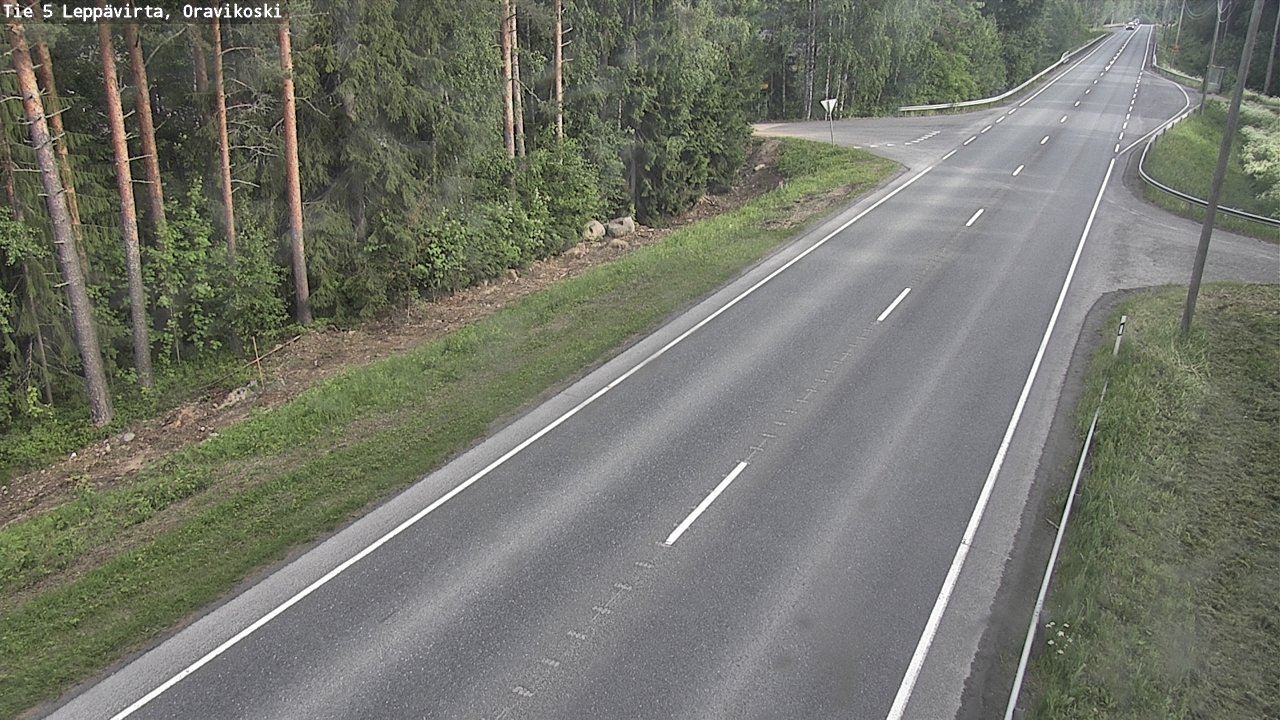 Weather Camera Image Väg 5 Leppävirta, Oravikoski, Leppävirta, Pohjois-Savo