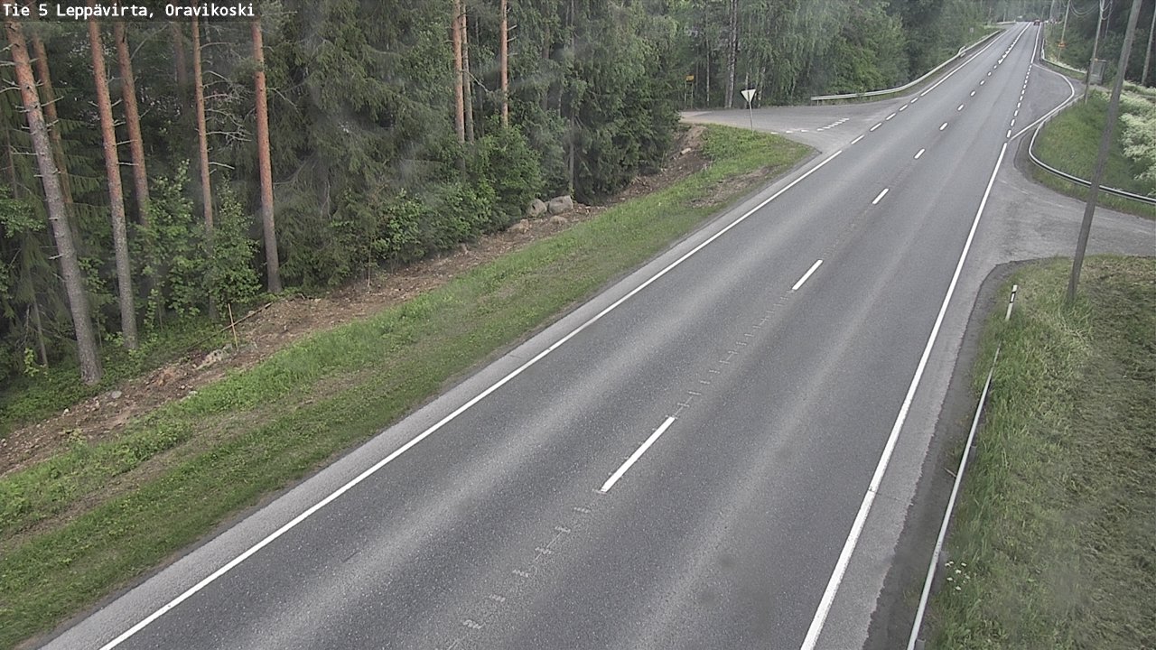 Weather Camera Image Väg 5 Leppävirta, Oravikoski, Leppävirta, Pohjois-Savo