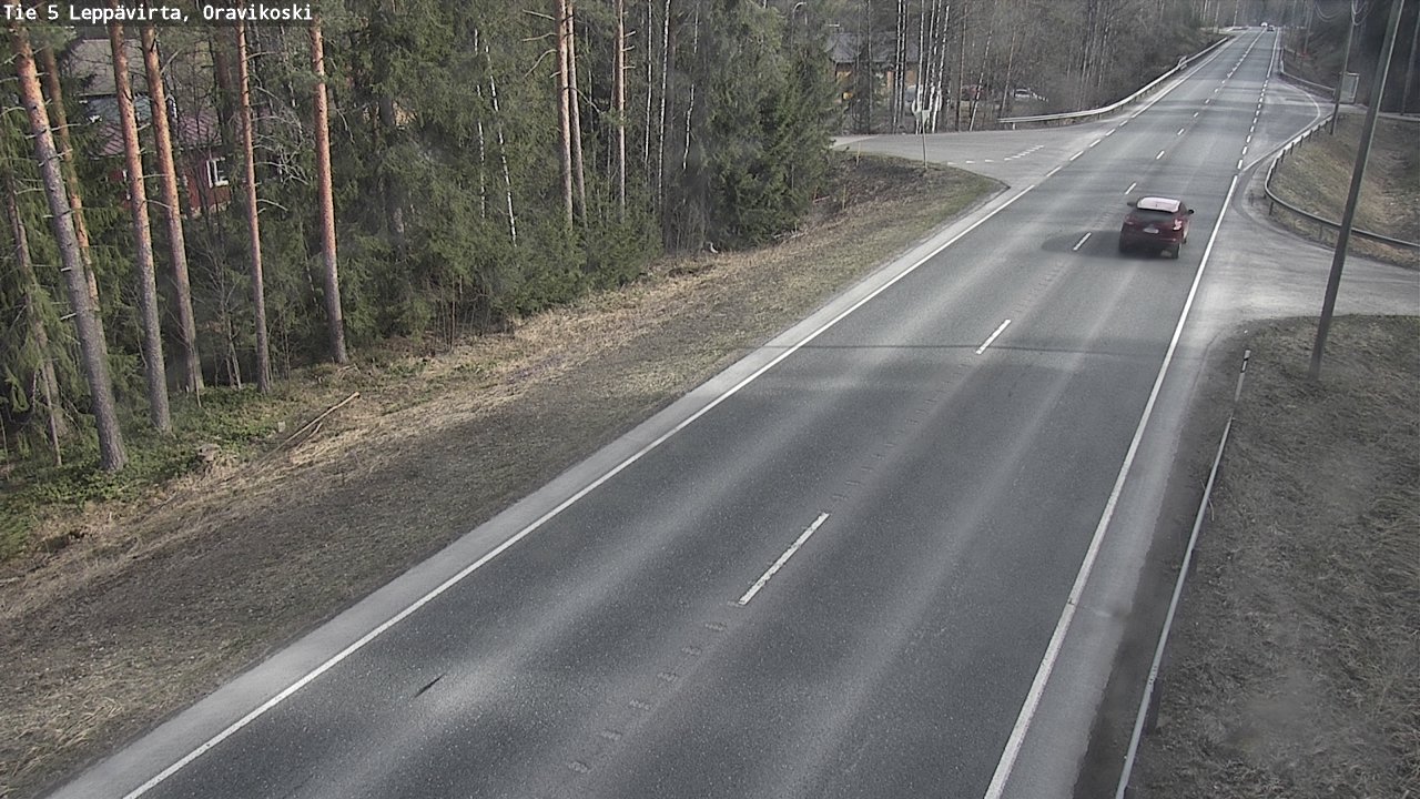Weather Camera Image Väg 5 Leppävirta, Oravikoski, Leppävirta, Pohjois-Savo