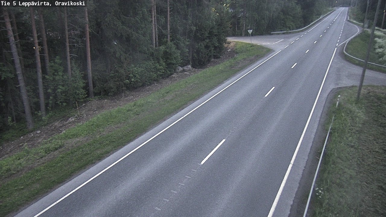 Weather Camera Image Väg 5 Leppävirta, Oravikoski, Leppävirta, Pohjois-Savo