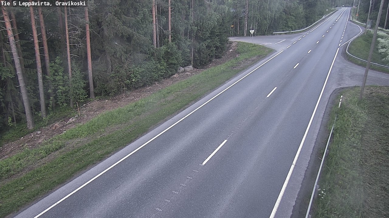 Weather Camera Image Väg 5 Leppävirta, Oravikoski, Leppävirta, Pohjois-Savo
