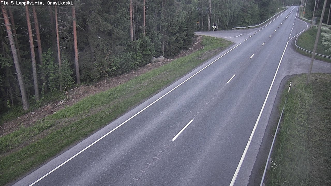Weather Camera Image Väg 5 Leppävirta, Oravikoski, Leppävirta, Pohjois-Savo