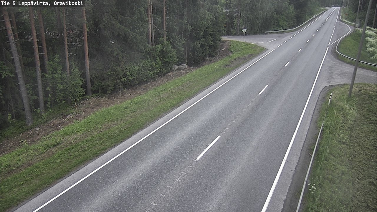 Weather Camera Image Väg 5 Leppävirta, Oravikoski, Leppävirta, Pohjois-Savo