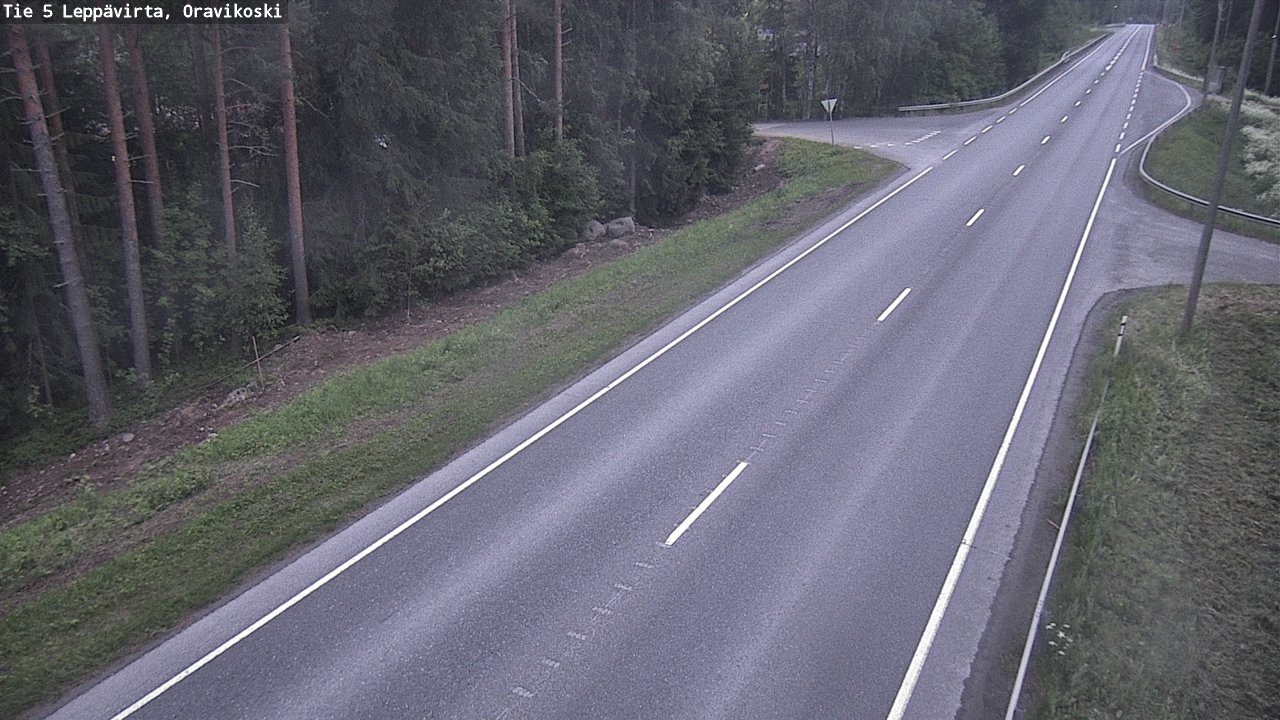 Weather Camera Image Väg 5 Leppävirta, Oravikoski, Leppävirta, Pohjois-Savo