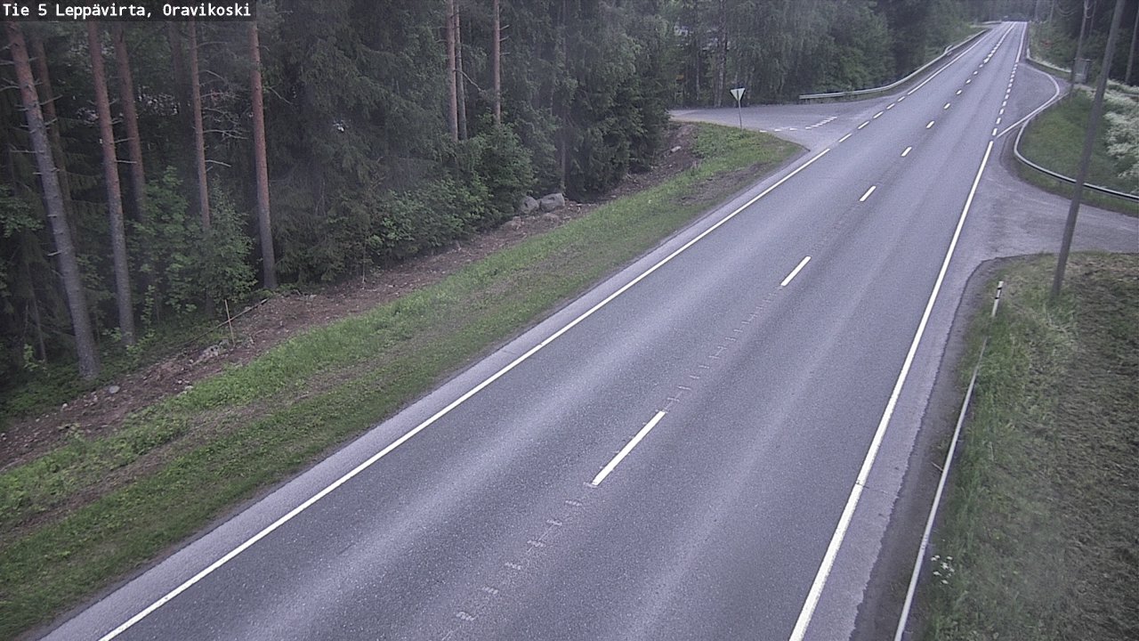 Weather Camera Image Väg 5 Leppävirta, Oravikoski, Leppävirta, Pohjois-Savo