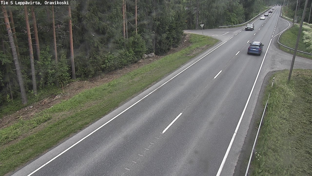 Weather Camera Image Väg 5 Leppävirta, Oravikoski, Leppävirta, Pohjois-Savo