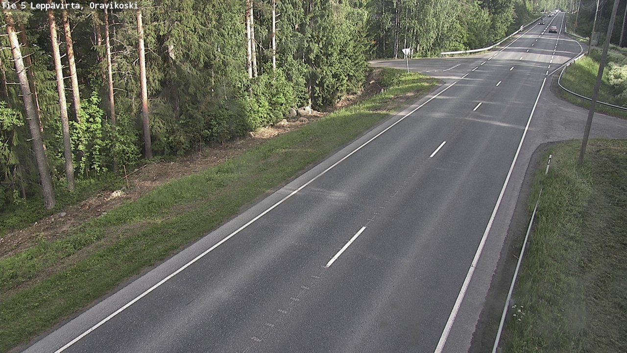 Weather Camera Image Väg 5 Leppävirta, Oravikoski, Leppävirta, Pohjois-Savo