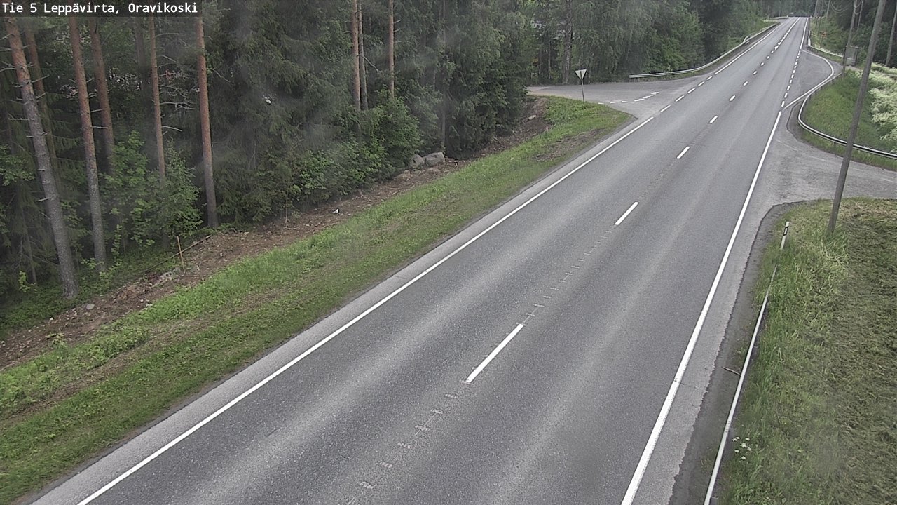 Weather Camera Image Väg 5 Leppävirta, Oravikoski, Leppävirta, Pohjois-Savo