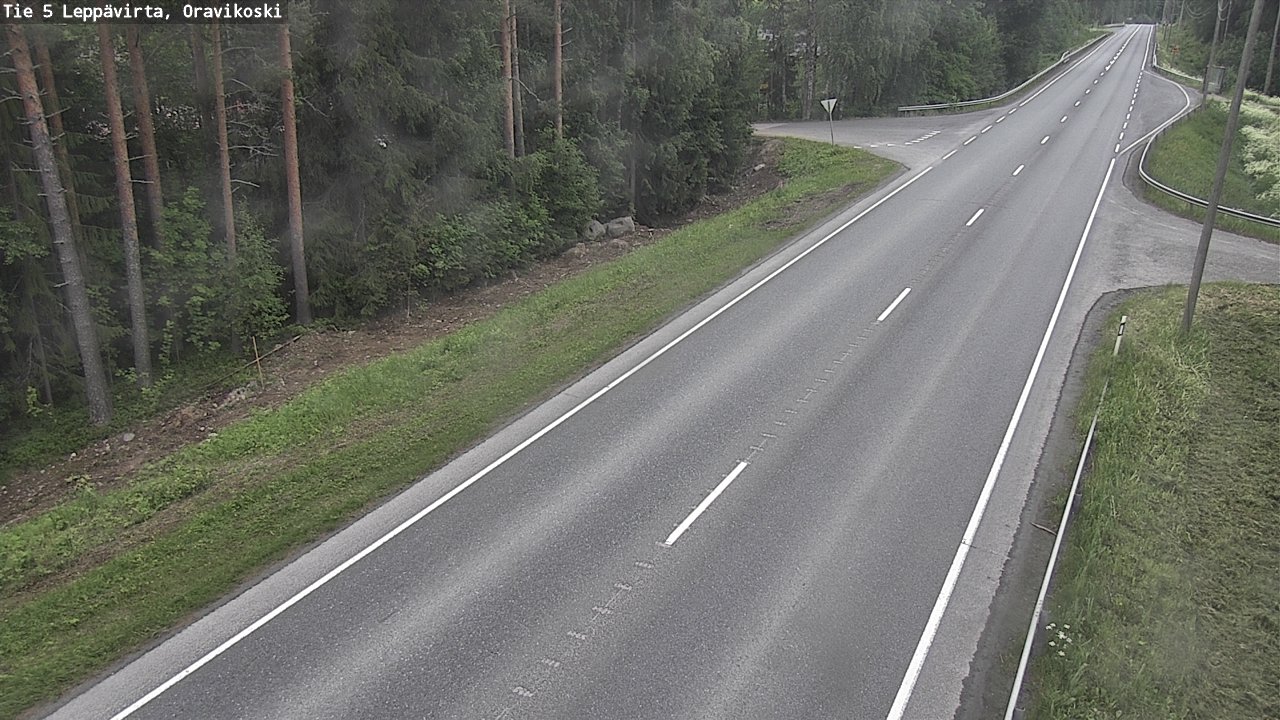 Weather Camera Image Väg 5 Leppävirta, Oravikoski, Leppävirta, Pohjois-Savo
