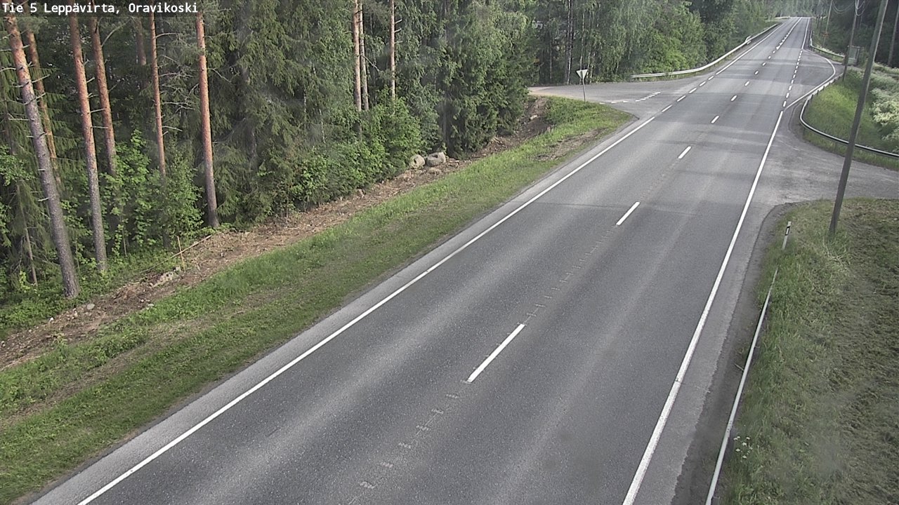 Weather Camera Image Väg 5 Leppävirta, Oravikoski, Leppävirta, Pohjois-Savo