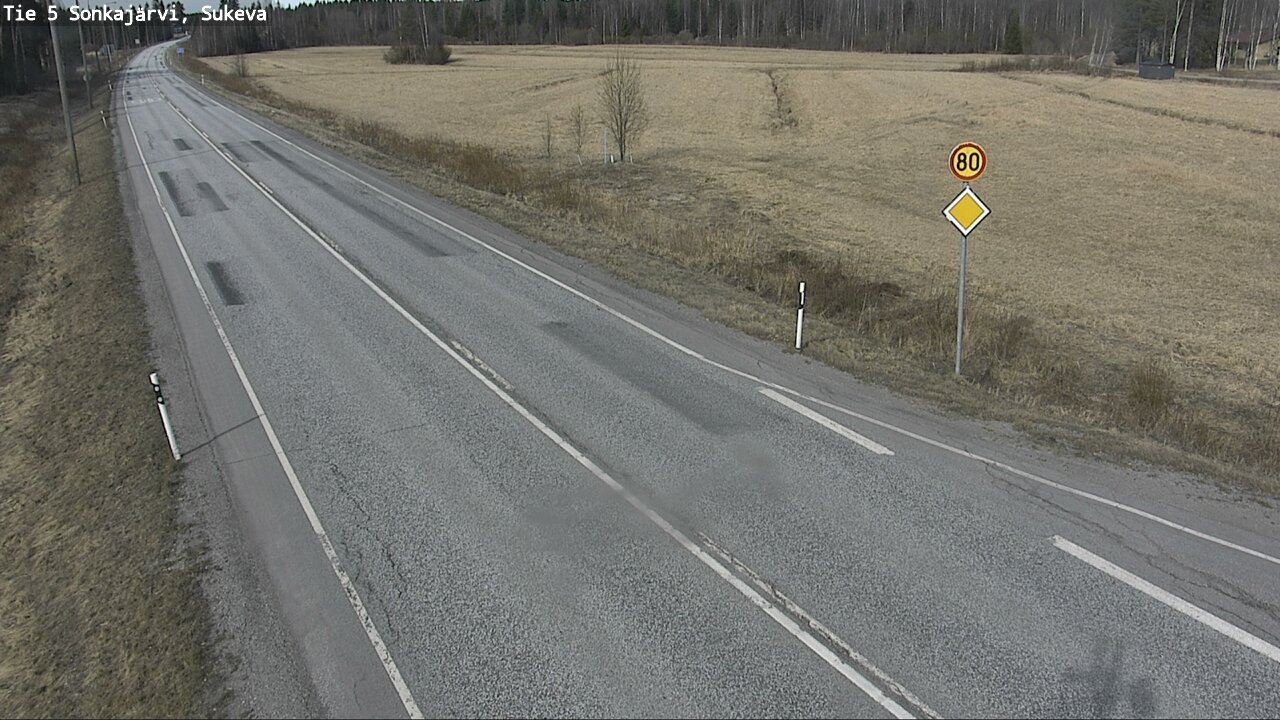 Weather Camera Image Väg 5 Sonkajärvi, Sukeva, Sonkajärvi, Pohjois-Savo