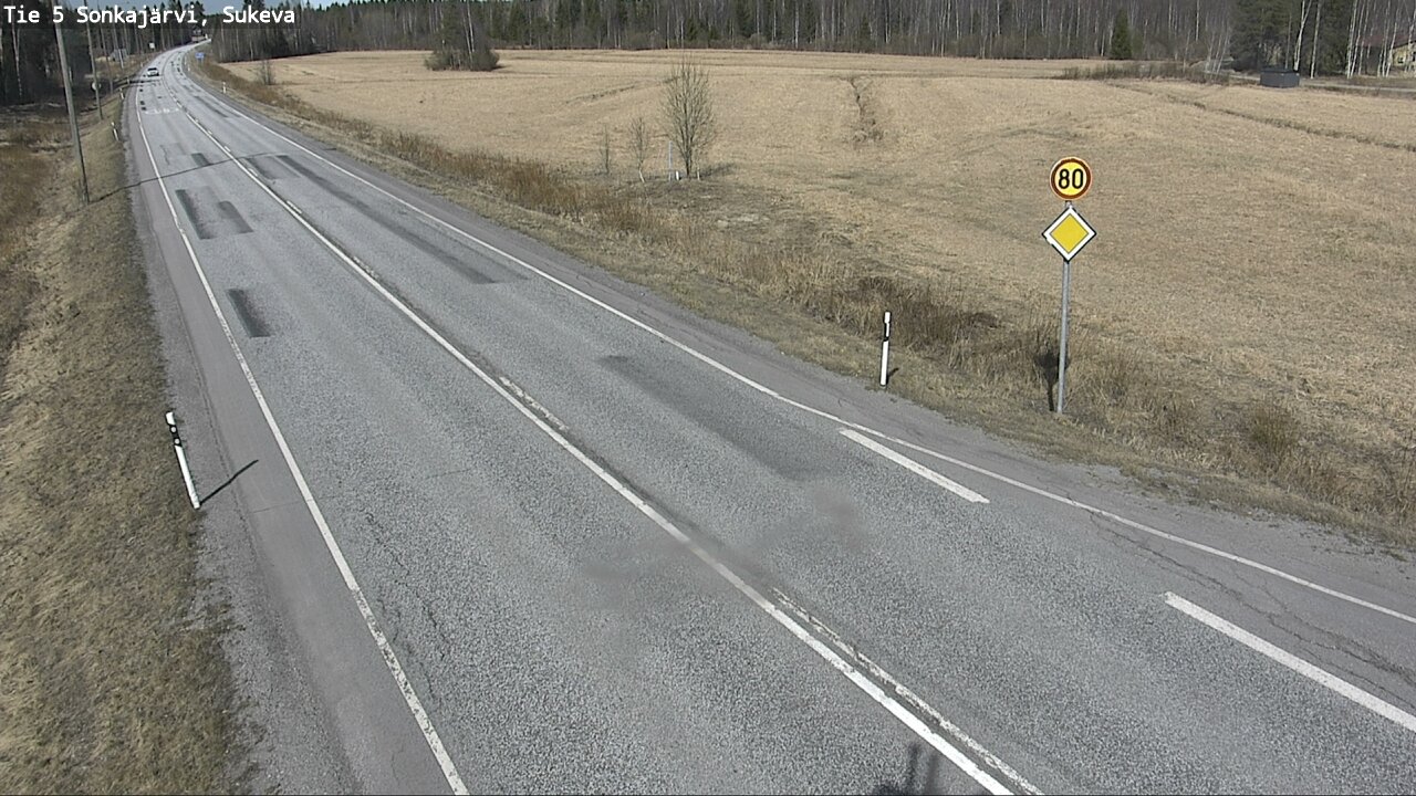 Weather Camera Image Väg 5 Sonkajärvi, Sukeva, Sonkajärvi, Pohjois-Savo