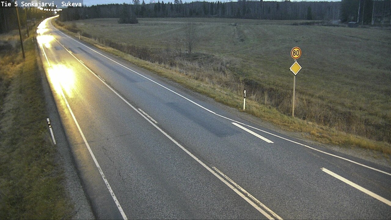 Weather Camera Image Väg 5 Sonkajärvi, Sukeva, Sonkajärvi, Pohjois-Savo