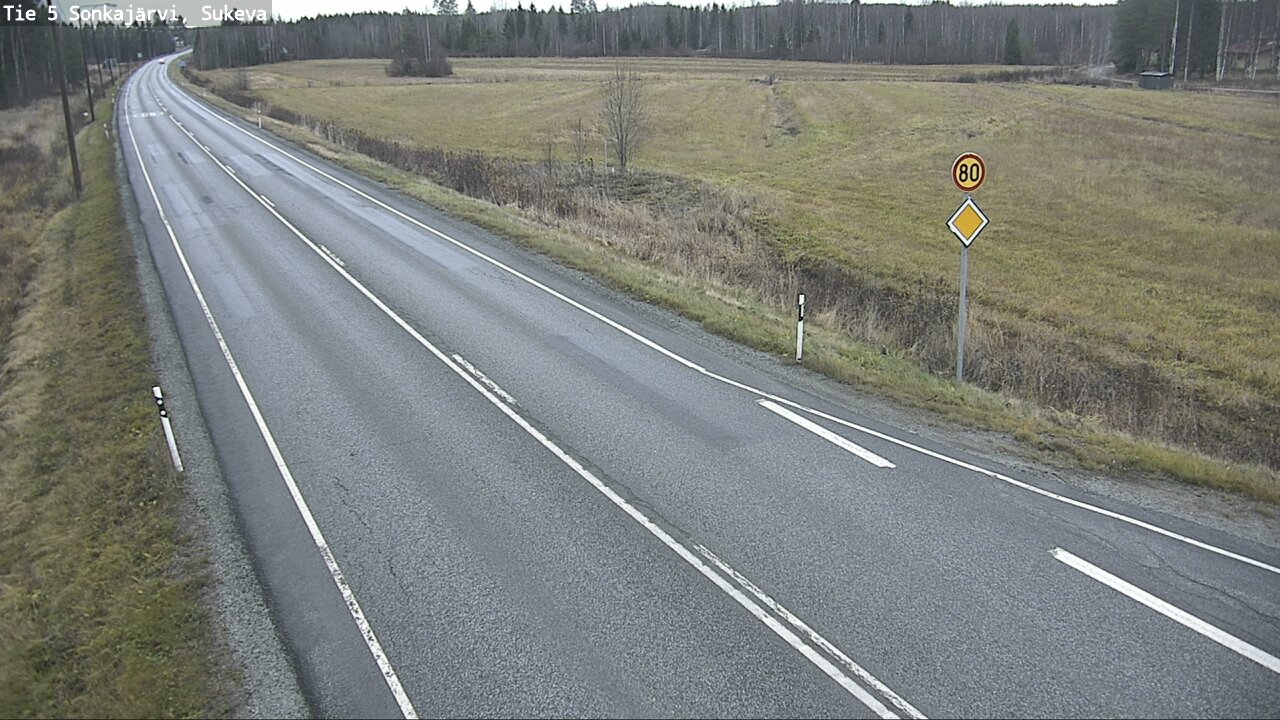 Weather Camera Image Väg 5 Sonkajärvi, Sukeva, Sonkajärvi, Pohjois-Savo