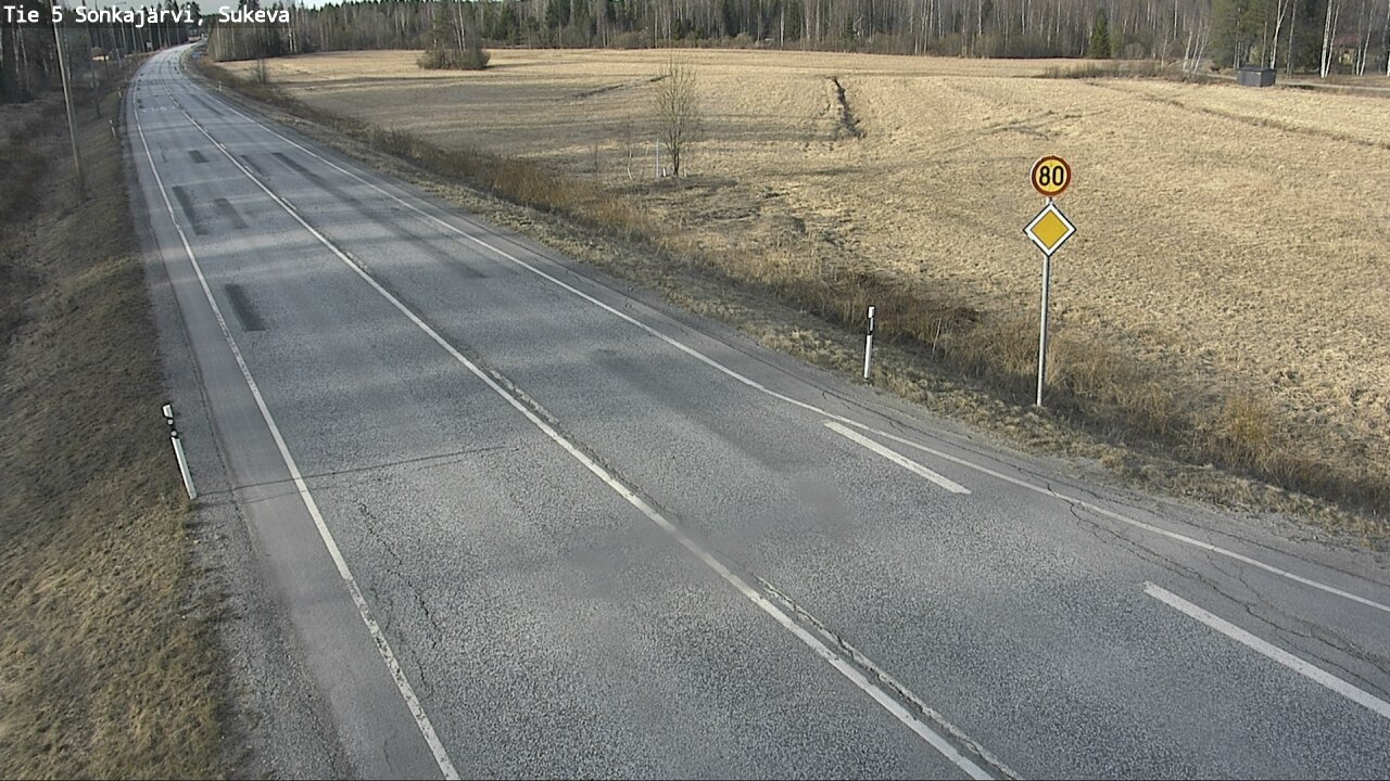 Weather Camera Image Väg 5 Sonkajärvi, Sukeva, Sonkajärvi, Pohjois-Savo