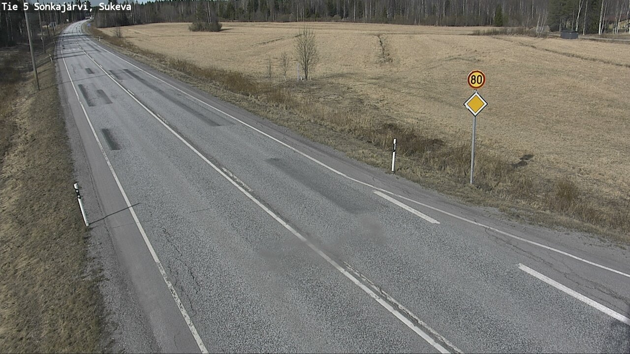 Weather Camera Image Väg 5 Sonkajärvi, Sukeva, Sonkajärvi, Pohjois-Savo