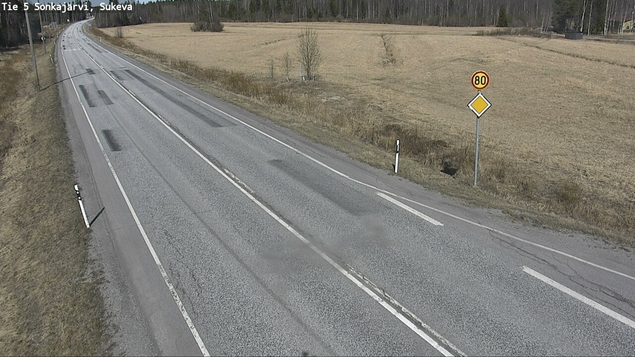Weather Camera Image Väg 5 Sonkajärvi, Sukeva, Sonkajärvi, Pohjois-Savo